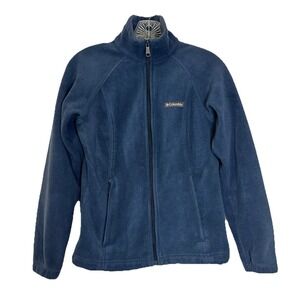 Columbia Kids Fleece Zip Up Jacket Sweater Pockets Warm Winter Fuzzy‎ Blue XS